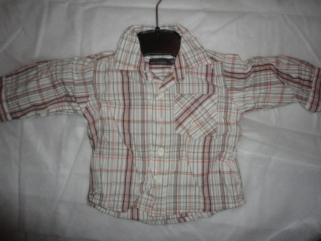 Chemise marron et orange 3m 2€