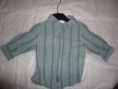 Chemise bleue rayée 12m 2€