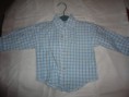 Chemise carreaux bleu et beige 18m 2€